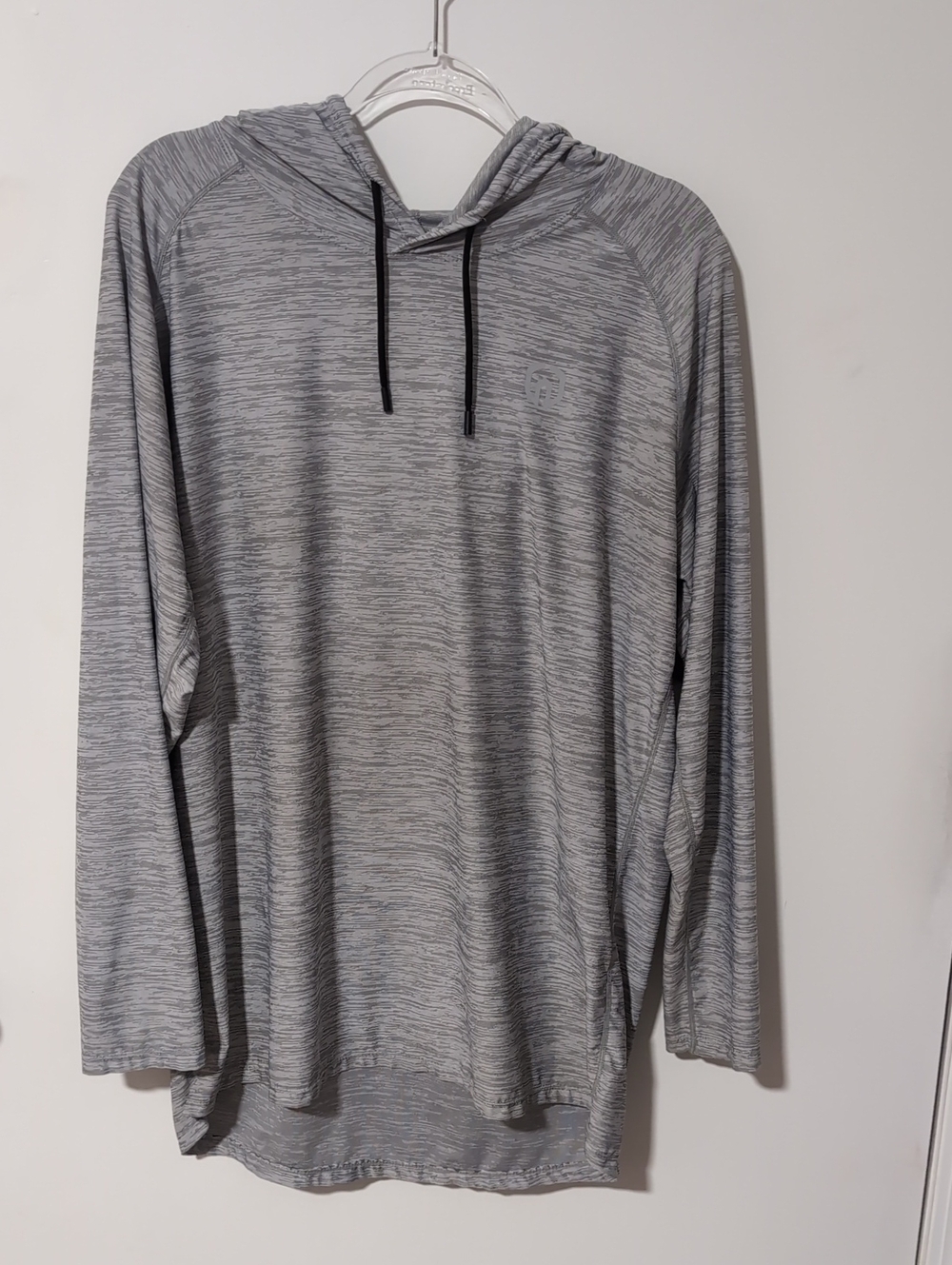 Men's Heather Gray Hooded Long-Sleeve Shirt